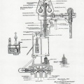 A vintage drawing of a Woodward hydraulic water wheel governor with off set standard         Before 1920 